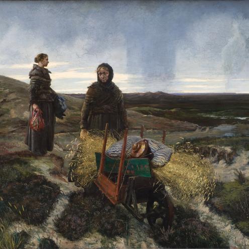 Maleri: Kvinder på heden, 1831,  Hans Nikolaj Hansen, SMK